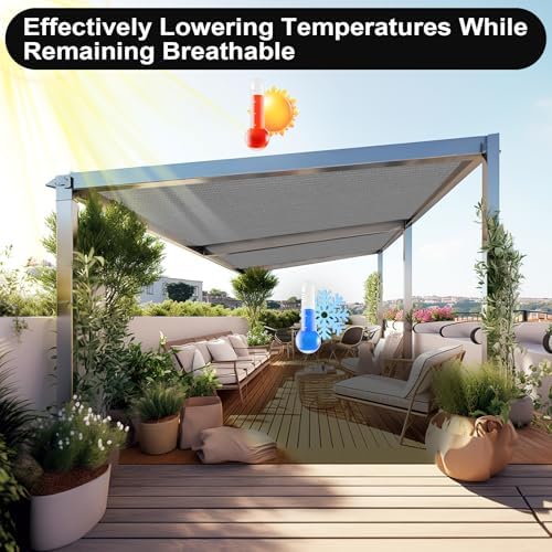 Artpuch 90% Sun Shade Cloth, 8 x 8 FT Pergola Shade Cover Canopy - Image 6