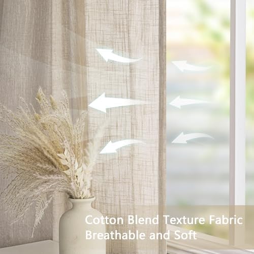 MYSKY HOME Oatmeal French Door Curtains - Image 4