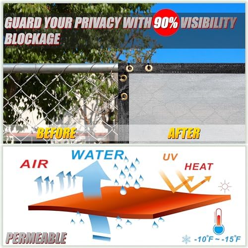 Colour Tree 5' x 193' Gray Fence Privacy Screen, 90% Blockage Windscreen - Image 5