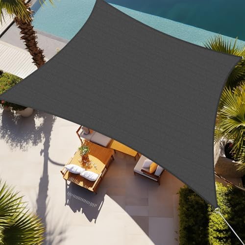 Shade&Beyond 8'X12' Sun Shade Sail Dark Grey Rectangle by ShadeBeyond