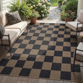 Lahome Checkered Easy Jute Living Room Rugs, 5x7 Outdoor Patio Rug Washable by Lahome