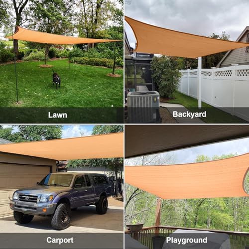 SUNLAX Sun Shade Sail 13'x18' Peach Fuzz Rectangle Custom Size - Image 7