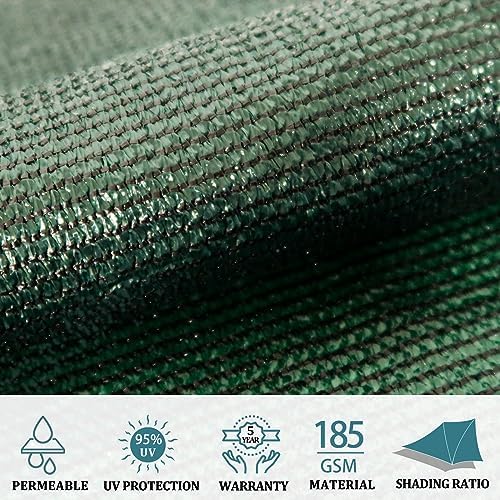 Shade&Beyond 5'X5' Sun Shade Sail Dark Green Rectangle - Image 3