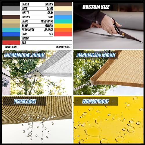 Royal Shade 16' x 24' x 28.8' Green Triangle Sun Shade Sail - Image 6