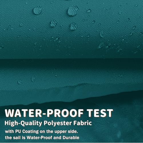 LOVE STORY Custom Size 5' x 8' Waterproof Sun Shade Sail, Turquoise Blue - Image 6