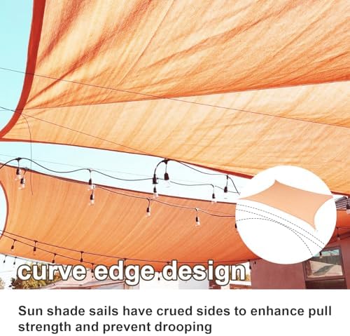 SUNLAX Sun Shade Sail 10'x22' Peach Fuzz Rectangle Custom Size - Image 2