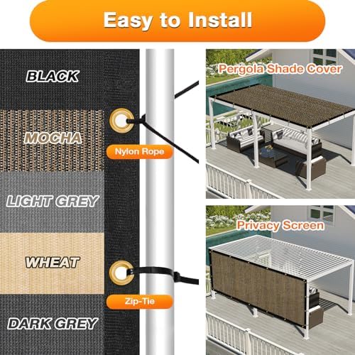 Artpuch Outdoor Pergola Shade Cover 8x15 FT Sun Shade Cloth - Image 5
