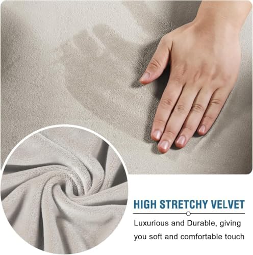 H.VERSAILTEX High Stretch Sofa Slipcover 4 Piece Cover Velvet Furniture - Image 5