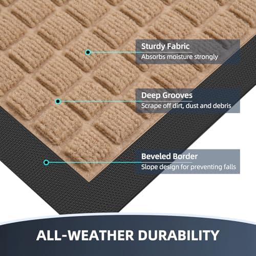 Front Door Mat Outside Entrance, Heavy Duty Doormat, 47.5"x35.5" - Image 3