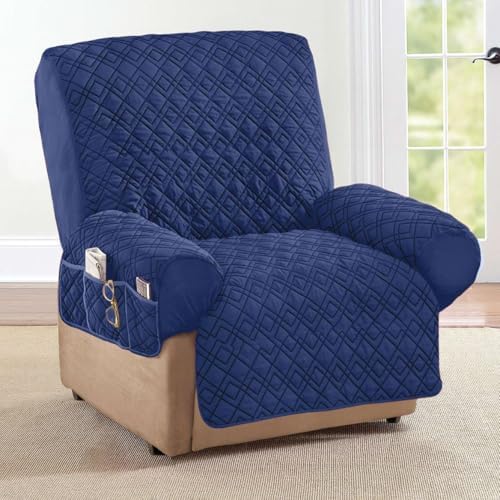 Collections Etc Diamond-Shape Quilted Stretch Recliner Cover - Image 3
