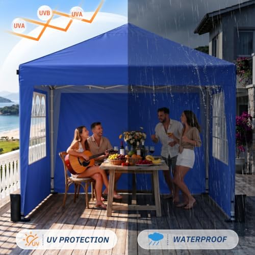 10x10 Pop Up Canopy Tent with 4 Sidewalls, Portable Outdoor Shelter - Image 4
