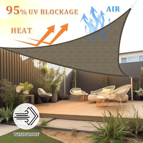 Shade&Beyond 13'X14'X19.1' Sun Shade Sail Mocha Triangle - Image 2
