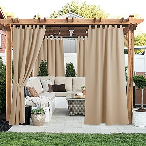 NICETOWN Outdoor Curtains for Patio Waterproof 84" L Detachable Top 2 PCs - Image 2