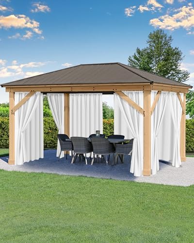Outdoor Curtains for Patio Waterproof Rod Pocket 6 Pcs 54x95 Inch White by HolidayIdeas