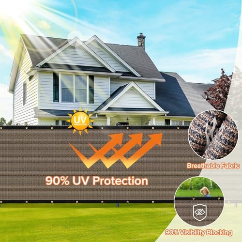 Customizable Privacy Screen Fence 4'X3' Brown Heavy Duty 170 GSM Wind Screen & - Image 3