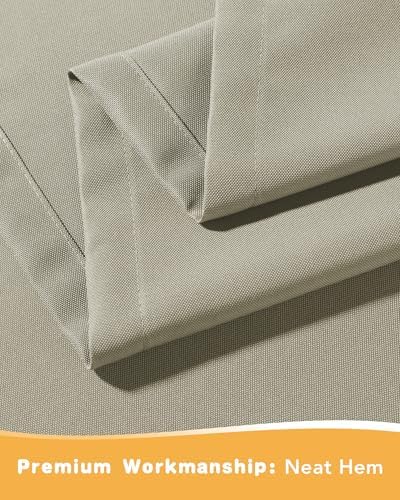 HolidayIdeas Outdoor Curtains for Patio Waterproof 2 Pcs 84x84 Inch Taupe - Image 6