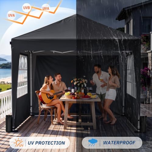 10x10 Pop Up Canopy Tent with 4 Sidewalls, Portable Outdoor Shelter - Image 4