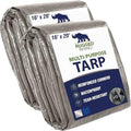RUGGED RHINO Heavy Duty Waterproof Tarp 2 Pack, 16x20 Silver by RUGGEDRHINO