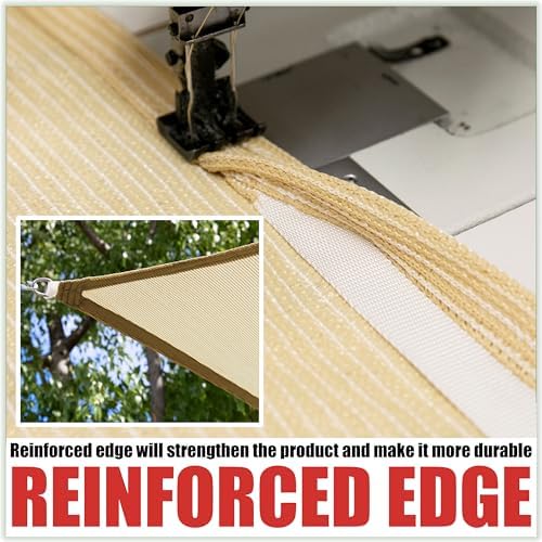 Royal Shade 14' x 14' x 19.8' Beige Triangle Sun Shade Sail - Image 4