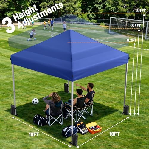 10x10 Pop Up Canopy Tent with One-Push Center Lock - Image 4