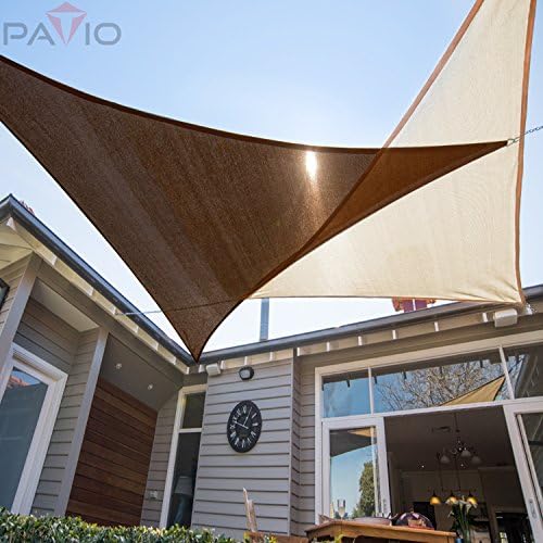 Patio Paradise 3' x 3' x 3' Sun Shade Sail Triangle Canopy Shade Cloth Fabric - Image 5