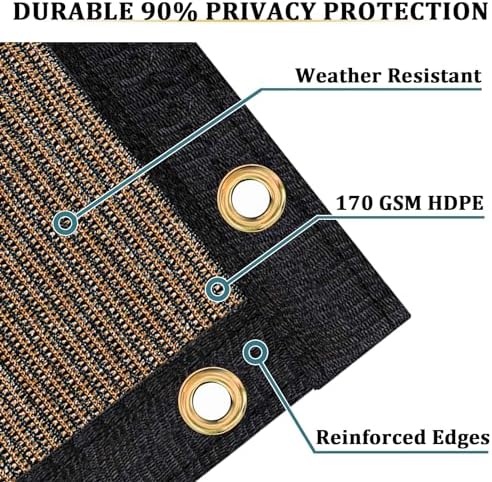 Shade&Beyond 6'x95' Brown Privacy Screen Fence Cover 170 GSM Fencing Mesh Fence - Image 2