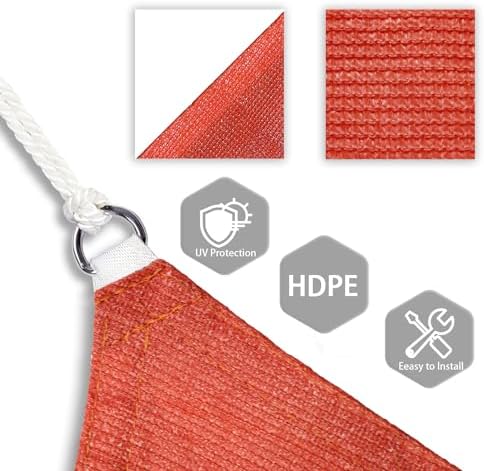 Patio Paradise 14' x 14' x 14' Sun Shade Sail Triangle Canopy Shade Cloth - Image 3