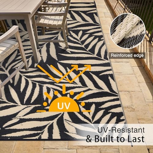 OLANLY Outdoor Rug 6x9 ft Waterproof Reversible Leaf Mat - Image 4