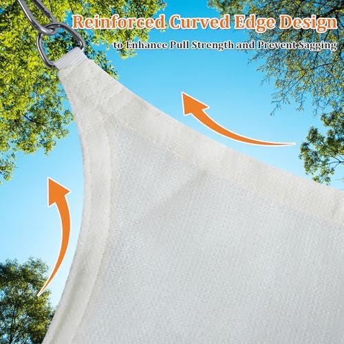 Shade&Beyond 13'X13'X13' Sun Shade Sail Cream Triangle - Image 5