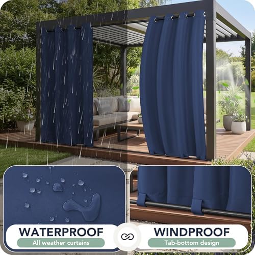 Outdoor Curtains for Patio Waterproof 6 Panels, Porch Sun Shade - Image 2