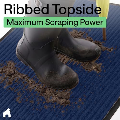 GORILLA GRIP Traffic Guard Indoor Outdoor Heavy Duty Door Mat, 59x24 Blue - Image 4