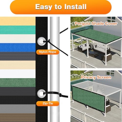 Artpuch Outdoor Pergola Shade Cover 8' X 8' Sun Shade Cloth - Image 5