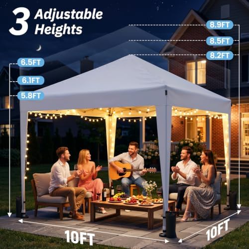 10x10 Pop Up Canopy Tent with 4 Sidewalls, Portable Outdoor Shelter - Image 2