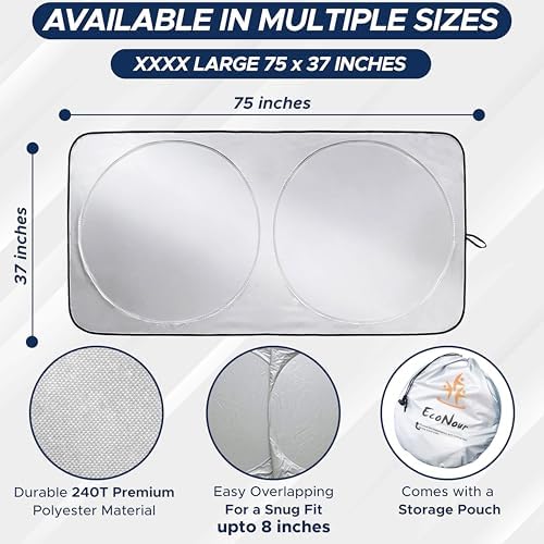 EcoNour Foldable Van Windshield Sun Shade, Reflective Window Cover - Image 4