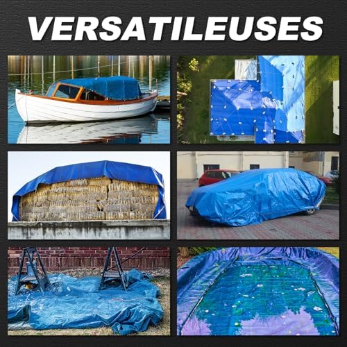 Tarps Waterproof 8x10 Feet, 4 Pack Heavy Duty Green Tarp Cover 12 Mil Thick - Image 5