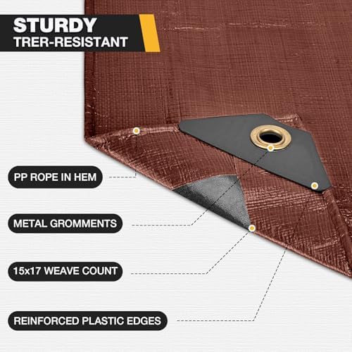 Winpull Tarp 12x20FT, 16 Mil Heavy Duty Large Tarps, Waterproof Tarp - Image 3