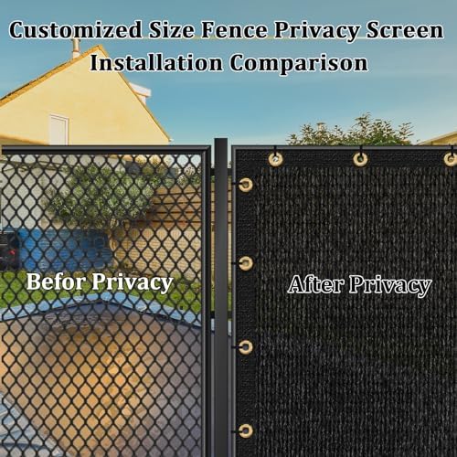 Shade&Beyond 6'x70' Black Privacy Screen Fence Cover 170 GSM Fencing Mesh Fence - Image 4