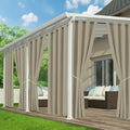 Outdoor Curtains for Patio Waterproof, 6 Drape Panels, Sun Shades by RichSets