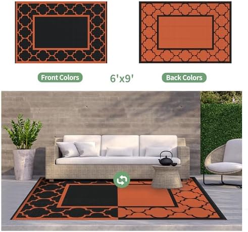 GENIMO Outdoor Rug, Waterproof Plastic Rugs - Image 4