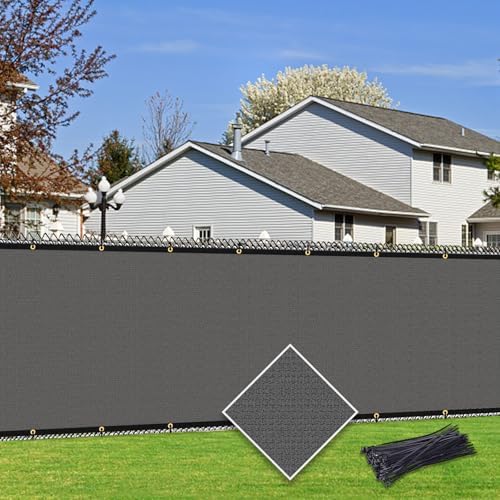 Customizable Privacy Screen Fence 8'X2' Dark Grey Heavy Duty 170 GSM Wind by Cisvio