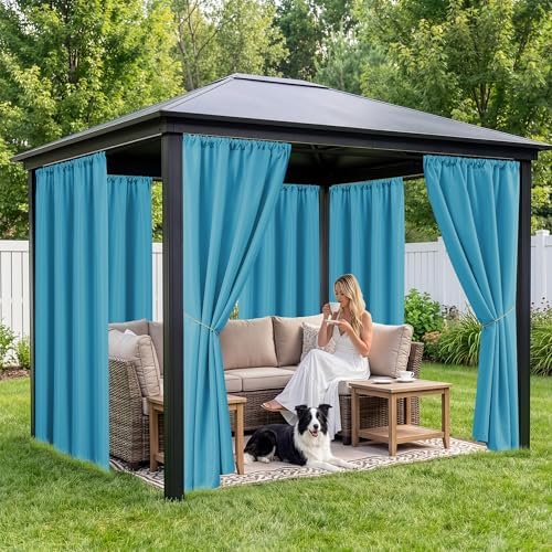 Outdoor Curtains for Patio Waterproof, 8 Panels, Rod Pocket - Image 4