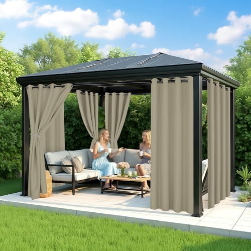Outdoor Curtains for Patio Waterproof, 6 Drape Panels, Sun Shades - Image 4