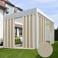 Linen Outdoor Curtains for Patio Waterproof 4 Pcs 54x95 In Cream by HolidayIdeas