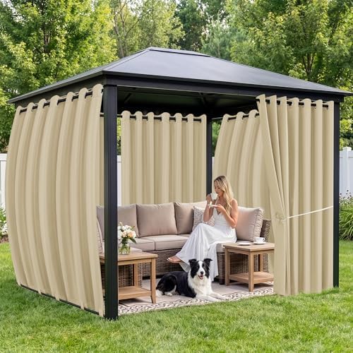 Gazebo Curtains Outdoor Waterproof 6 Panels, Patio Sun Shade - Image 4