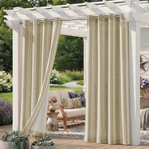 2 Panels Outdoor Stripe Curtains by Sunshelf