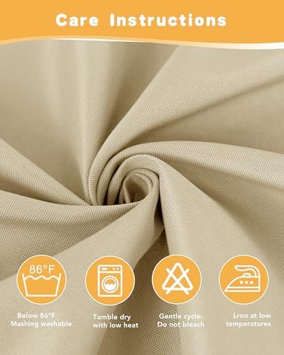 HolidayIdeas Outdoor Curtains for Patio Waterproof, 4 Panels - Image 5