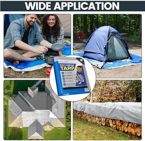 TICONN Heavy Duty Tarp Cover Waterproof, Extra Thick UV Resistant Tarpaulin - Image 7