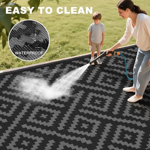 RURALITY Outdoor Rugs 5x8 Feet for Patios Clearance, Plastic Straw Waterproof - Image 5
