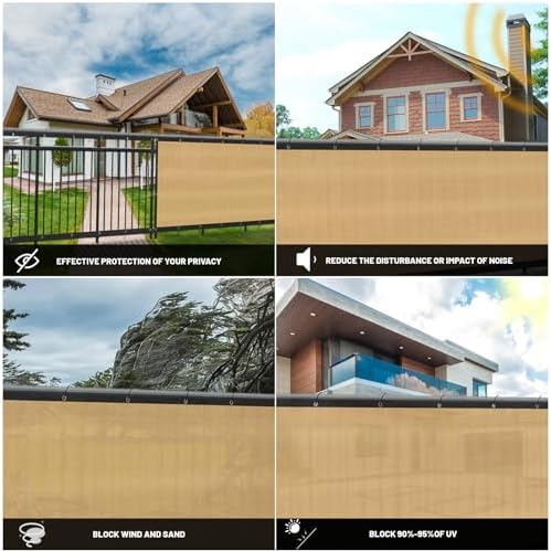 SUNNY GUARD 6' x 84' Privacy Fence Screen, Heavy Duty HDPE Mesh - Image 4