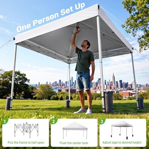 10x10 Pop Up Canopy Tent with One-Push Center Lock - Image 2